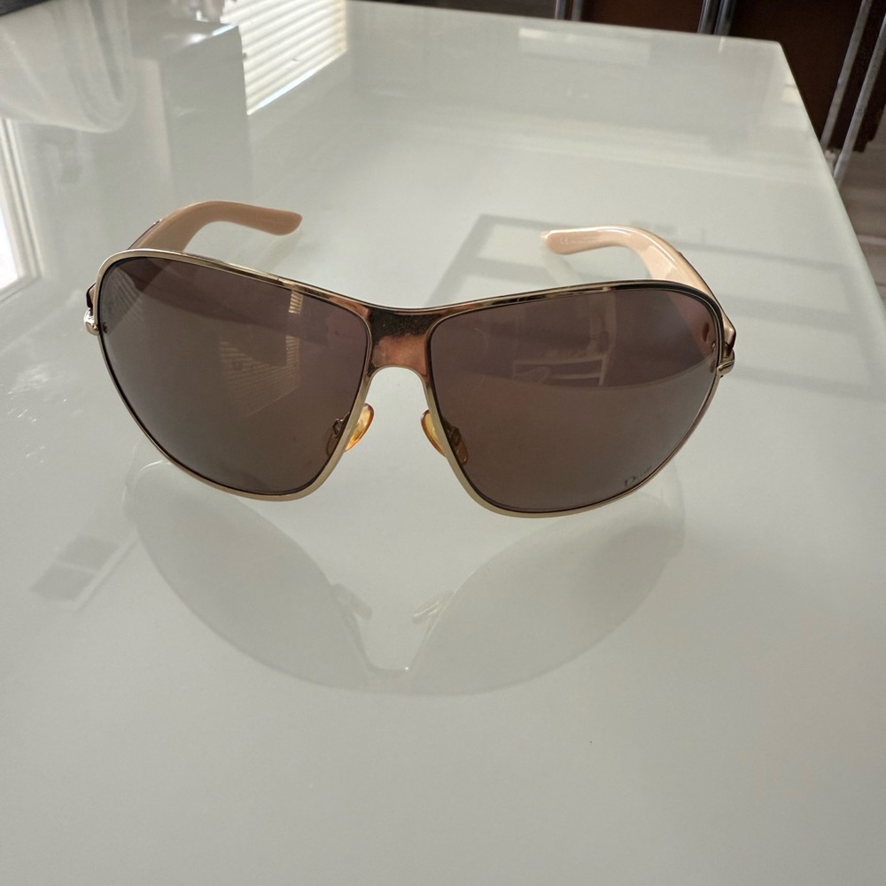 DIOR. Authentic Stylish Gold Sunglasses